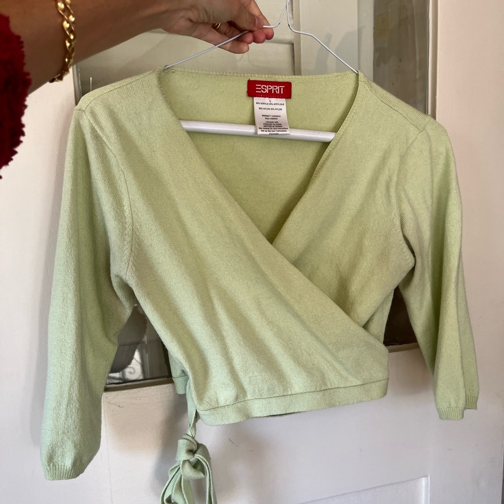 Vintage Y2K cropped esprit wrap sweater